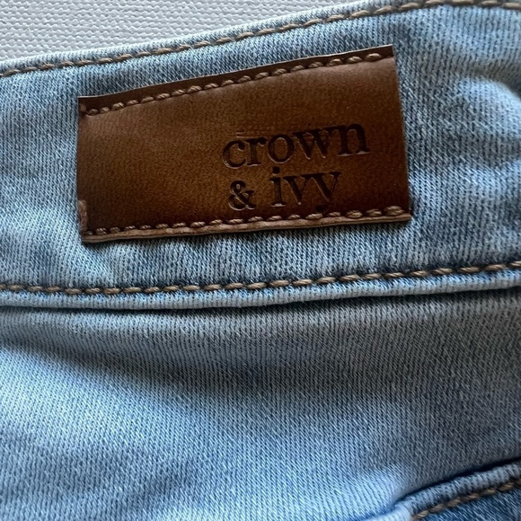 Crown & Ivy Womens Jeans Size 12 Blue Denim Light Wash Hi-Rise Skinny Crop (B3) - Picture 12 of 12